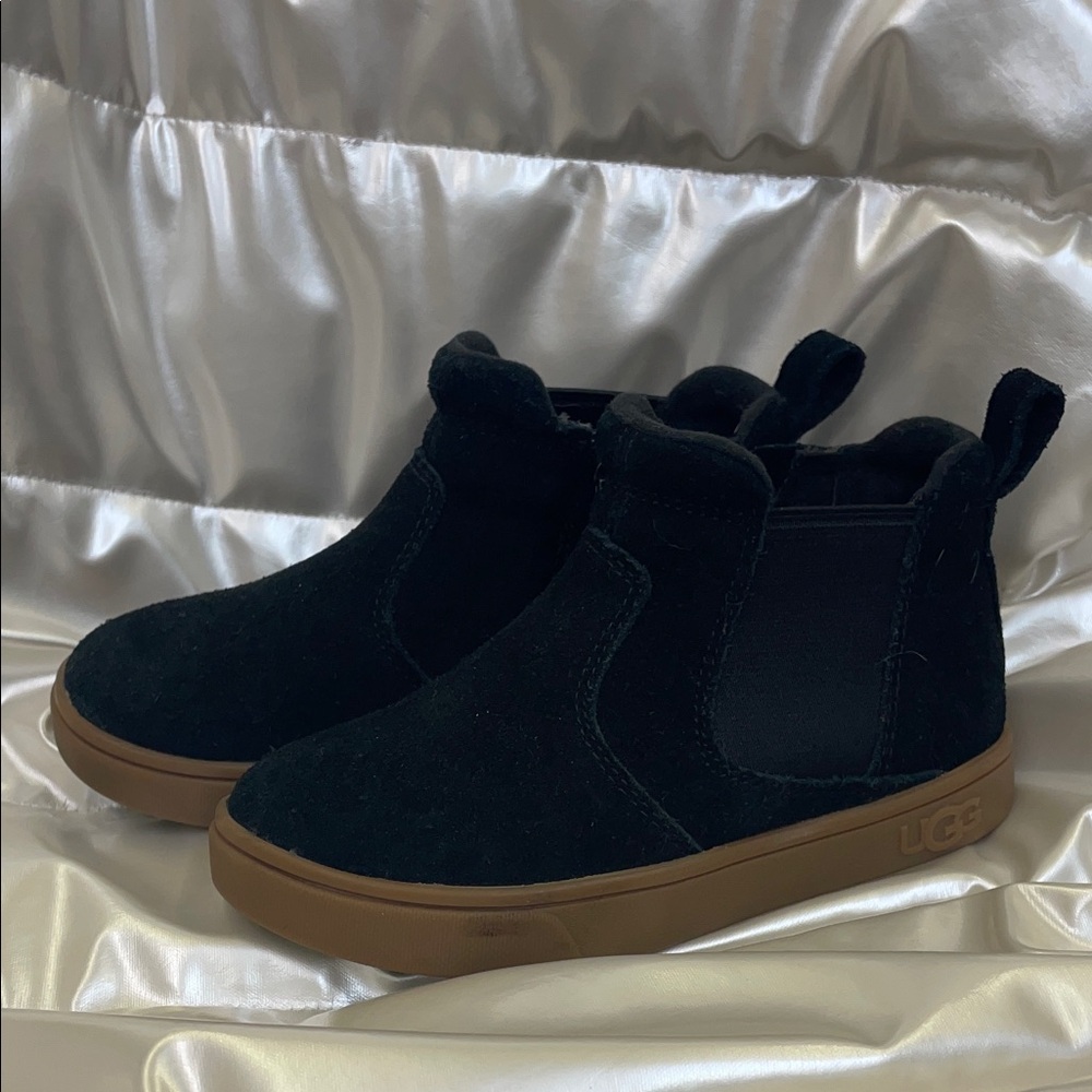 UGG Black Suede Slip-On Boots